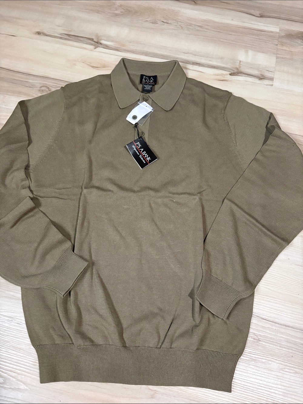 NWT Jos A Bank Signature Collection Pima Cotton Knit Polo Sweater Medium work